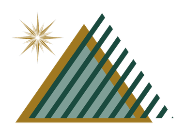 Rainier Executive Development logo, a striped mountain peak with a gold star